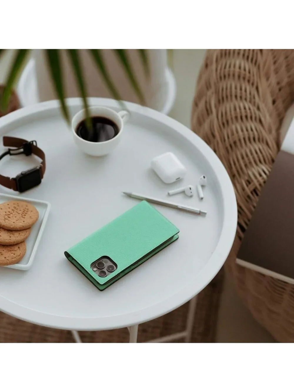 Handcrafted Neon Leather Wallet Case for iPhone 13 Pro Max - Card Holders & Cash